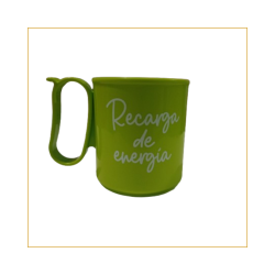 Taza con frase verde