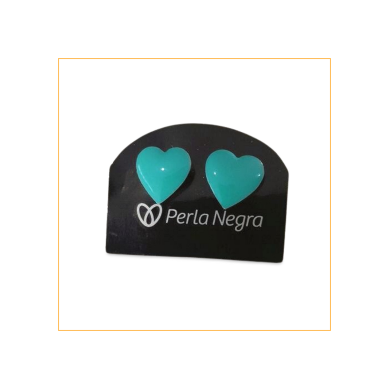 Aritos forma de corazon turqueza