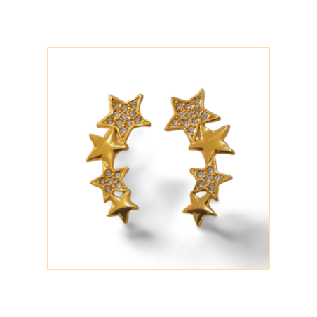 Aritos estrellas doradas rellenas