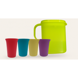 Combo Jarra Oval y vasos